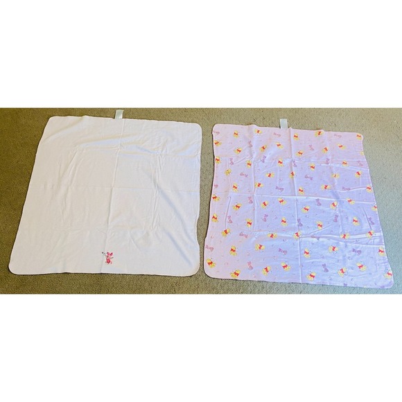 Disney Winnie‎ the Pooh Piglet Baby Blanket Cotton Flannel Receiving Pink Set - Picture 3 of 4